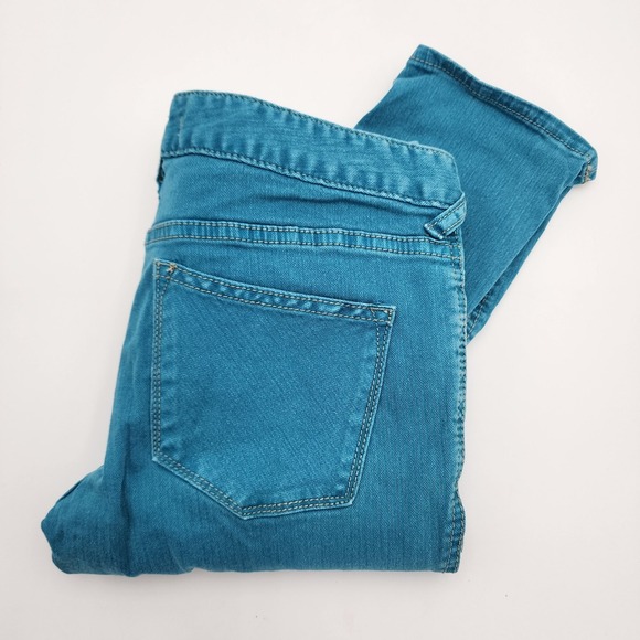Free People Denim - Free People Jeans Womens Tag 26 Measured SEE PHOTO Turquoise Blue‎ Stretch Denim